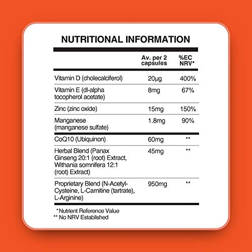 Conceive Plus Soporte de Motilidad, Aumenta el Volumen y el Conteo, Zinc Ashwagandha CoQ10 Vitamina E y Selenio, 60 cápsulas