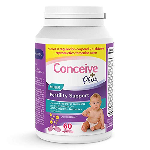 CONCEIVE PLUS Vitaminas Fertilidad Femenina + Nutrientes Clave - Regulación Corporal de Apoyo, Ciclos Saludables, Ayuda Concepción Natural - Ácido Fólico Folato, Píldoras - 60 Cápsulas Vegetarianas