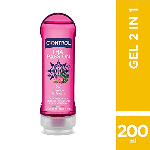 Control Preservativos Senso, Gel de Masaje Thai Passion- Caja de Condones Más Finos 24 ud Lubricados y Gel De Masaje Corporal 2 en 1 Con Aronas Orientales 200 ml (Pack ahorro)