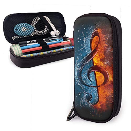 Cool Music Note Between Fire and Water - Estuche para lápices de gran capacidad, estuche para lápices, estuche para lápices con múltiples compartimentos para niños y niñas