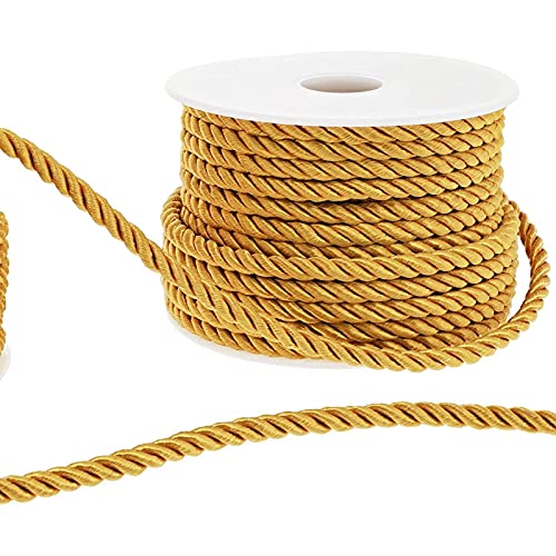 Cordones trenzados dorados, 2 rollos de cuerdas trenzadas para manualidades, costura, tapicería, 33 metros cada uno