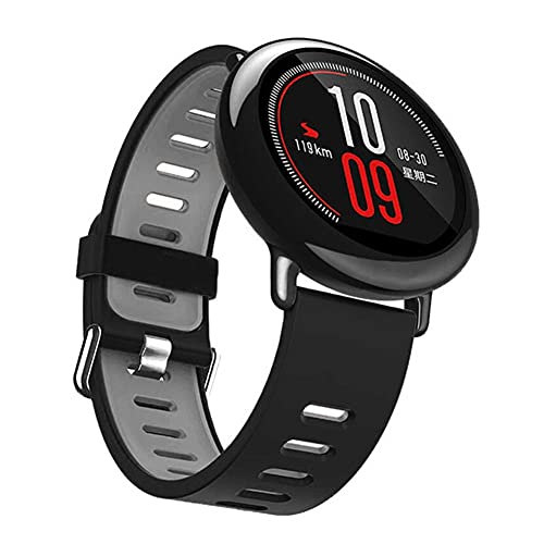 Correa 22mm Compatible con Amazfit Stratos Pulsera Silicona Suave Reemplazar Pulsera Banda Compatible con Amazfit Pace Kokymaker (Gris)