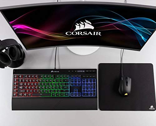 Corsair MM100 Alfombrilla de ratón para juego, superficie paño, tela, Tamaño Medio, Negro