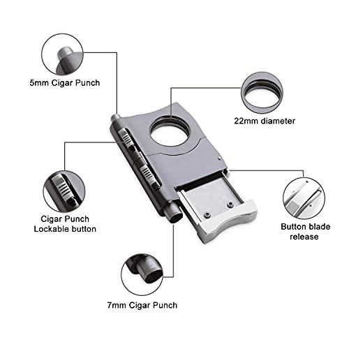 Corta puros profesional acero inoxidable de lujo doble hoja guillotina cortador de puros forma rectangular