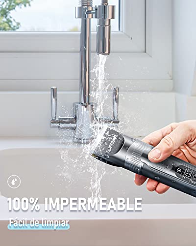 Cortapelos para hombres, , SUPRENT Kit de corte de pelo inalámbrico impermeable, Profesional de pelo Trimmer con Titanio & hoja de cerámica, 5 configuraciones de velocidad ajustables & Pantalla LCD