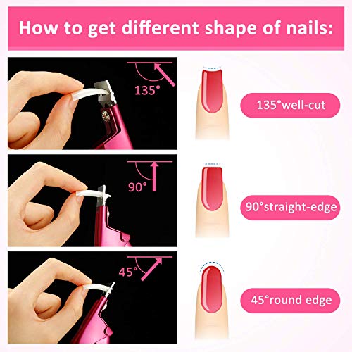 Cortaúñas de uñas acrílicas para uñas postizas de gel artificial, a prueba de óxido, afilado, profesional, manicura y pedicura, herramientas de cuidado de uñas