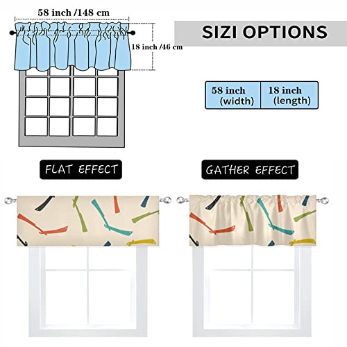 Cortina de Cocina Hermosa Moda Maquinilla de Afeitar Peluquería Valence Cortinas para Ventanas Mezcla de Lino Cortina de Cocina para Cocina Dormitorio Decoración 58 x 18 Pulgadas 1 Panel