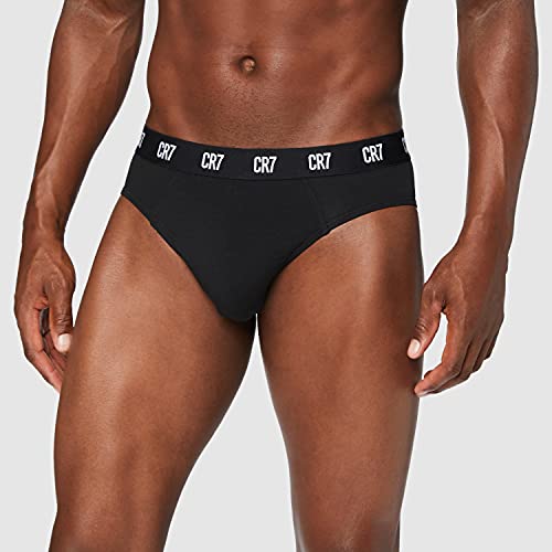 CR7 Cristiano Ronaldo - Basic - Slip Deportivo Hombre - Alto Contenido en algodón - Negro - Tamaño L (CR7-JBS-8100-66-900-L)