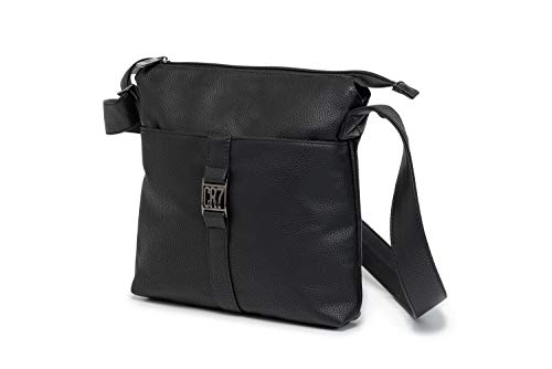 CR7 - Johannesburg Black Cross Body Bag - Bolso para Hombre tipo Bandolera - Estilo Clásico - Color Negro - Fabricado en Piel Sintética Granulada - Bolsillo Interior - Logo de CR7 Grabado