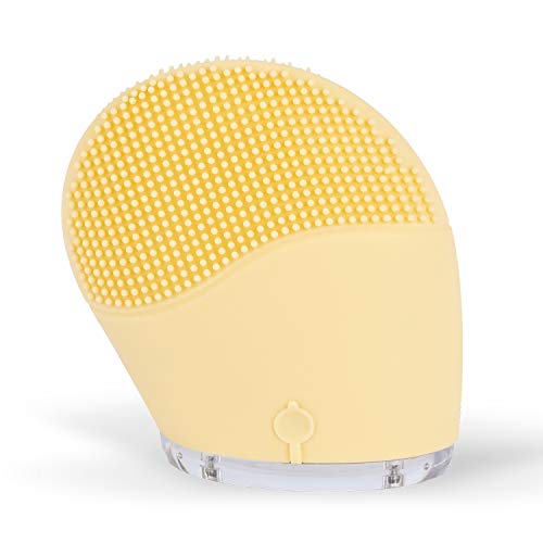 CREATE IKOHS Limpiador facial FACE WAVE - Cepillo Facial de Silicona, Rejuvenece la Piel, Masajeador, para todo tipo de pieles, Tecnología Vibración Sónica (Amarillo)