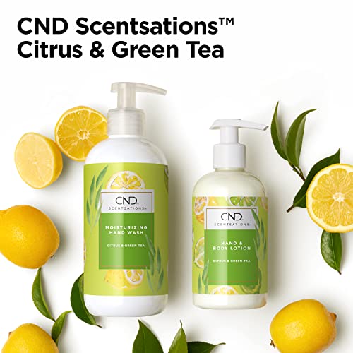 Creative Nail Design Scentsations Citrus Loción hidratante - para manos y cuerpo - aroma de limón y té de 245 ml verde