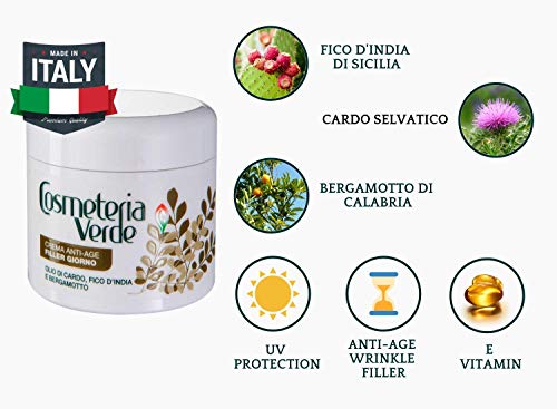 Crema Anti-edad Filler De Día Cosmeteria Verde - Reestructura el Derma profundo, protege y repara las fibras de soporte , aumenta las reservas de ácido hialurónico dando a la piel plenitud