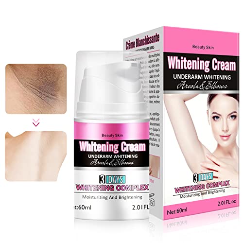 Crema Blanqueadora Axilas, Crema Blanqueadora Partes Intimas, Skin Whitening Cream, Aclara el Tono de Piel,Eficaz para Axilas,Codos,Zonas Sensibles,Rodillas, 60ml