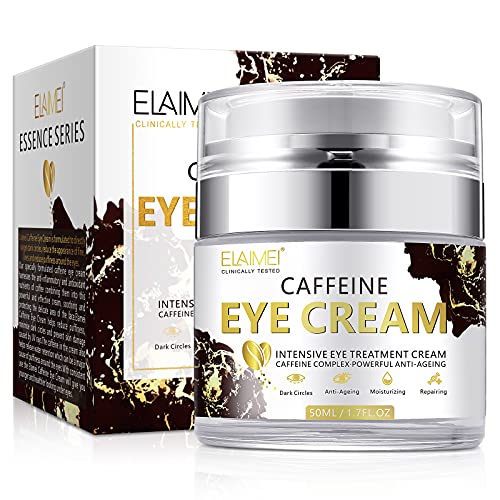 Crema de Ojos, Crema Contorno Ojos, Crema Contorno Ojos para Ojeras con Ccafeína/Vitamin C y Extracto de Aloe Vera Usado para Arrugas y Bolsas de ojos para Eliminar Hinchazón, Ojeras,Líneas Finas,50ml