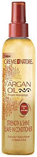 Creme of Nature Champú Hidratante y Brillo sin Sulfato de Aceite de Argán 354 ml, Acondicionador sin enjuague de 250 ml de Aceite de Argán y Brillo Acondicionador Intensivo de Aceite de Argán 354 ml