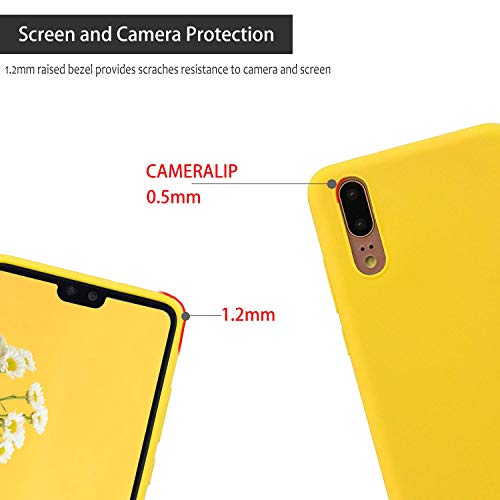 CUZZCASE Funda para Xiaomi Redmi 9+{Protector de Pantalla de Vidrio Templado} Carcasa Silicona Suave Gel Rasguño y Resistente Teléfono Móvil Cover-Amarillo