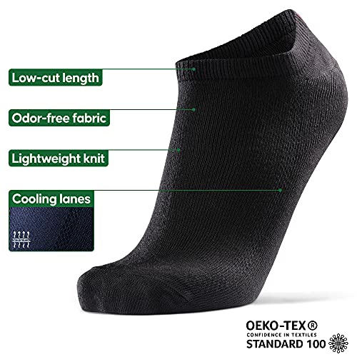 DANISH ENDURANCE Calcetines Cortos de Bambú para Hombre y Mujer Pack de 6 (Negro, EU 43-47)