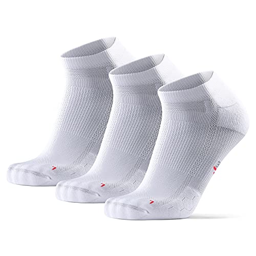 DANISH ENDURANCE Long Distance Low-Cut Running Socks for Men & Women (Blanco, 43-47)