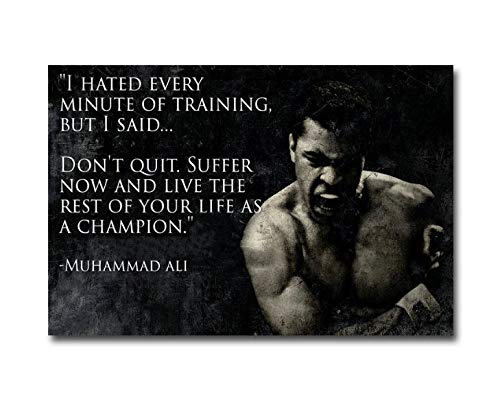 DAQIANSHIJIE Mohamed Ali Boxer Sports Poster Abstract Watercolour Canvas Print Wall Art Frame Boxing Gym Gym Living Room Corridor Hotel Decoration 40X60Cm Sin Marco