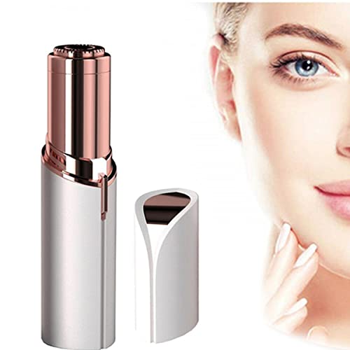 Depiladora Facial para Mujer de Viaje 2 en 1 | Eliminador Vello Facial Flawless Sin Dolor | Ideal para Depilar el Vello de Cejas, Nariz y Labios | Afeitadora Eléctrica de Bolsillo con Luz LED (2Uds)