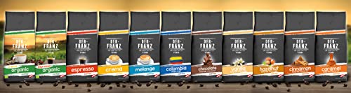 Der-Franz - Café mezcla de Arábica y Robusta, Tostado, Granos Enteros Aromatizados con Avellana Natural, Certificación UTZ, en Grano, 1 kg