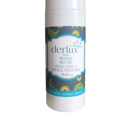 DERLUX - Rescue Bio-Gel Arnica & Aloe Vera. Dosificador mediante Roll-on anti dolor de 60 ml.