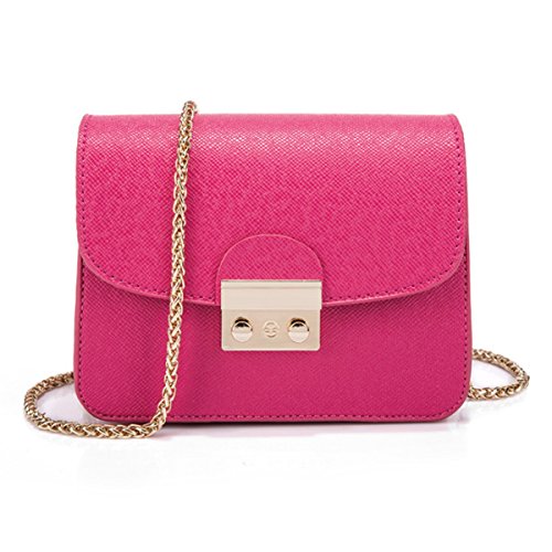 Desconocido Bolsos de noche pequeños para mujeres Bolso bandolera Cadena Hombro Noche Embrague rojo Bolso negro Bolso formal (Rosa)