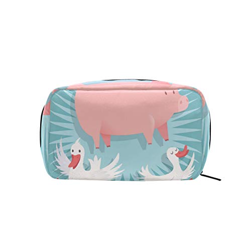 DEZIRO - Bolsa de maquillaje para mujer, diseño de cerdo y patos