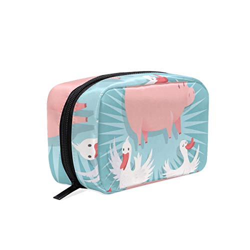 DEZIRO - Bolsa de maquillaje para mujer, diseño de cerdo y patos