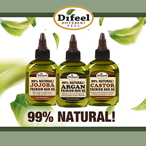 Difeel Aceite natural para el cabello - Aceite de argán, hidrata el cabello seco y suaviza los folículos capilares, deja el cabello más grueso y sedoso 235 ml