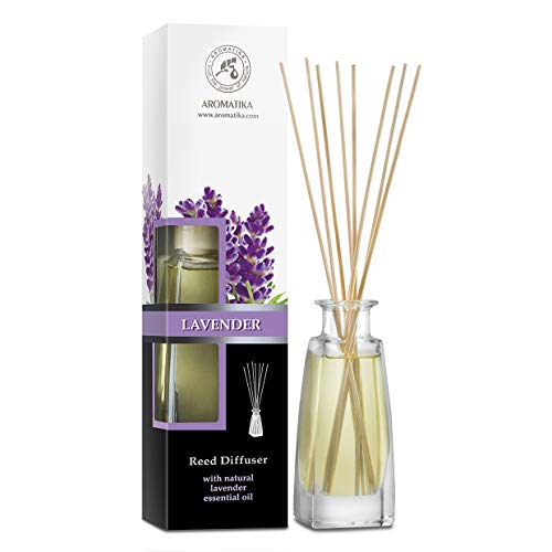 Difusor de Varillas Lavanda - 100ml - Difusor de Aromas con Aceite Esencial Lavanda - Aceite aromático Reed Difusores - Difusor con Palitos de Ratán - Difusor Perfumado - Varitas Aromáticas