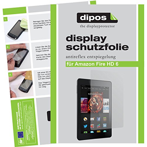 dipos I 3X Protector de Pantalla Mate Compatible con Amazon Fire HD 6 pelicula Protectora