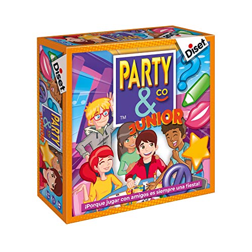 Diset - Juego Party & co Junior, Juego de mesa infantil multiprueba a partir de 8 años