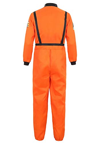 Disfraz Astronauta Adulto para Hombre Halloween Carnaval Americano Cadete del Espacio Cosplay Naranja s