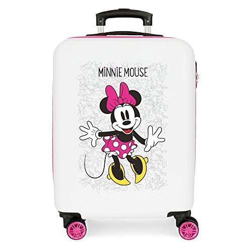 Disney Minnie Enjoy the Day Maleta de cabina Blanco 40x55x20 cms Rígida ABS Cierre combinación 34L 2,8Kgs 4 Ruedas Dobles Equipaje de Mano