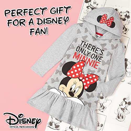 Disney Vestido Niña, Sudadera Niña de Mickey y Minnie Mouse, Ropa Niña 2-14 Años, Regalos para Niñas (7-8 Años, Gris Jaspeado)