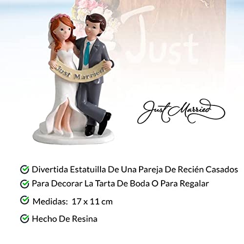 DISOK - Figura Pastel Just Married Recién Casados Figuras para el Pastel, Tartas Nupcial de Bodas Casados, Comprar Baratas Online Bodas Outlet