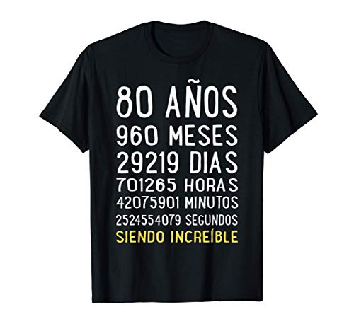 Divertido Regalo 80 cumpleaños Hombre Mujer Camiseta