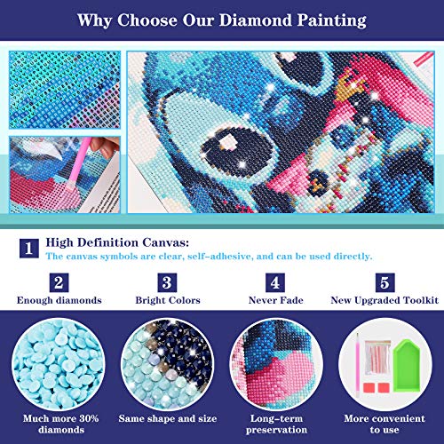 DIY Diamond Painting Kit, 40 x 30cm 5D Pintura Diamante, Cuadro Pintar con Numeros para Adultos, Punto de Cruz Diamante Kit Completo para Niños, Diamond Art para Decoración de Pared del Hogar, regalo.