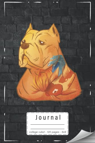 Dog Journal College Ruled 6x9: 120 pages | for Notes, Reflections, etc. | Pitbull Gift Dog Dogmotive Animals Tattoo