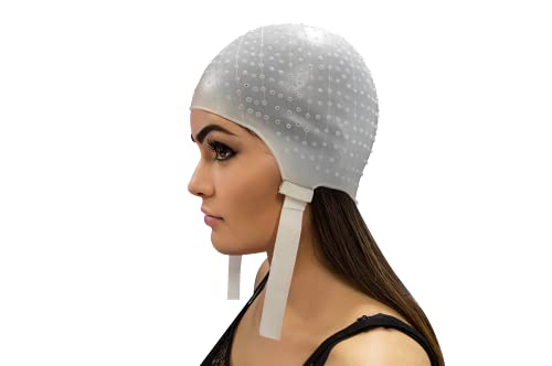 DOMPEL Gorro Profissional de Silicona para Mechas con Aguja y Regulación, Peluqueria, Salón, Teñir el Pelo - MADE IN BRAZIL - MODELO EXCLUSIVO