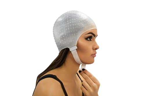 DOMPEL Gorro Profissional de Silicona para Mechas con Aguja y Regulación, Peluqueria, Salón, Teñir el Pelo - MADE IN BRAZIL - MODELO EXCLUSIVO