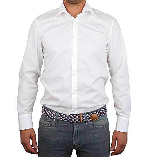 DonDon Cinturón trenzado extensible y elástico para hombres y mujeres de 100 cm a 130 cm de longitud multicolor