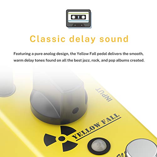 Donner Delay Pedal Guitarra, Yellow Fall Delay Pedal Guitar, Bypass Auténtico Pedales Guitarra Electrica