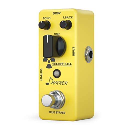 Donner Delay Pedal Guitarra, Yellow Fall Delay Pedal Guitar, Bypass Auténtico Pedales Guitarra Electrica