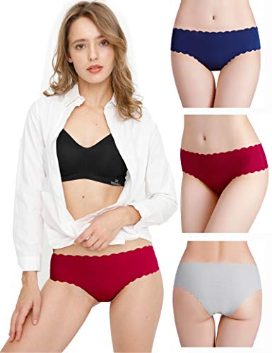 Donppa Bragas para Mujer Pack sin Costuras Invisible Braguitas Microfibra Rayas Brief Bikini Culotte,Pack de 6 (Multicolor M)