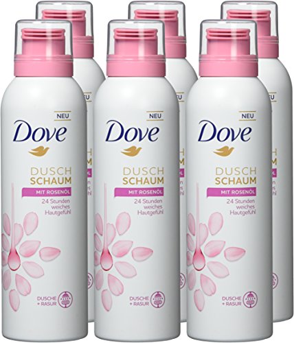 Dove Espuma de ducha con aceite de rosa, paquete de 6 (6 x 200 ml)