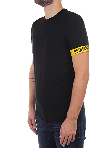 DSQUARED2 D9M3S363 - Camiseta de Manga Corta para Hombre, Negro, S