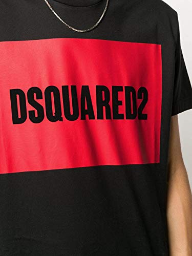 DSQUARED2 Hombre Camiseta Box Logo Nero S