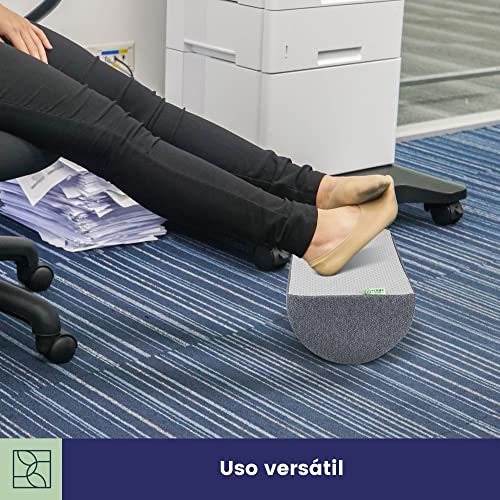 DYNMC YOU Cojín Reposapiés, Gris, Cómodo Reposa Pies de Trabajo Oficina Casa o Viajes, Funda de OEKO-TEX Lavable, Reposa Pies con Base Antideslizante, Soporte para Pies de Diseño Ergonómico Oscilante